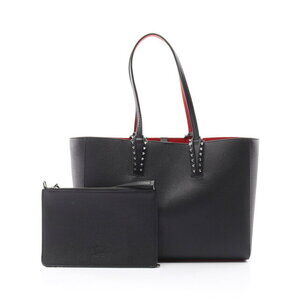 Christian Louboutin Cabata Leather Tote Bag Black Red